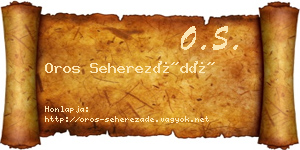 Oros Seherezádé névjegykártya
